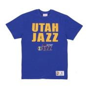 Utah Jazz NBA T-shirt Mitchell & Ness , Blue , Heren