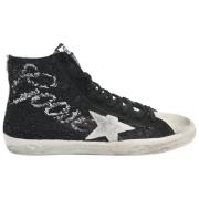 Zwarte Glitter Francy Sneakers Golden Goose , Black , Dames