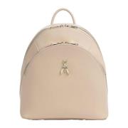 Beige Leren Fly Rugzak Patrizia Pepe , Beige , Dames