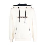 Logo Katoenen Hoodie in Beige Emporio Armani , Beige , Heren