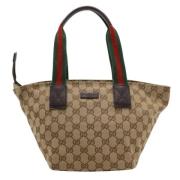 Pre-owned Canvas handbags Gucci Vintage , Beige , Dames