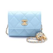 Pre-owned Leather chanel-bags Chanel Vintage , Blue , Dames