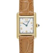 Pre-owned Leather watches Cartier Vintage , White , Dames