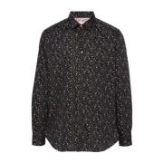 Bloemenprint Katoenen Overhemd Paul Smith , Black , Heren