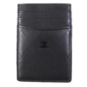 Pre-owned Leather wallets Chanel Vintage , Black , Dames