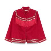 Fringe Jacket met Red Multi Bandstand Bode , Red , Dames