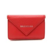 Pre-owned Leather wallets Balenciaga Vintage , Red , Dames