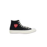 Zwarte High-Top Sneakers met Hartprint Comme des Garçons Play , Black ...