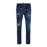 Versleten Slim-Fit Jeans Dsquared2 , Blue , Heren