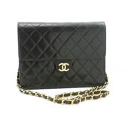 Pre-owned Leather chanel-bags Chanel Vintage , Black , Dames