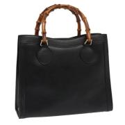 Pre-owned Leather handbags Gucci Vintage , Black , Dames