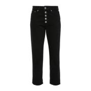 Zwarte Stijlvolle Broek Dondup , Black , Dames