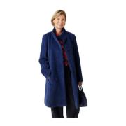 Elegante Wol Alpaca Jas Cinzia Rocca , Blue , Dames