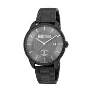 Zwarte heren quartz analoog horloge Just Cavalli , Black , Heren