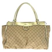 Pre-owned Canvas totes Gucci Vintage , Beige , Dames