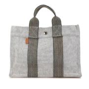 Pre-owned Canvas handbags Hermès Vintage , Gray , Dames