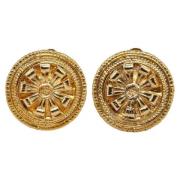 Pre-owned Metal earrings Chanel Vintage , Yellow , Dames