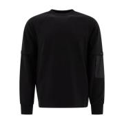 Zwarte Stretch Crewneck Sweatshirt Aw24 C.p. Company , Black , Heren