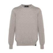 Ribgebreide Crew Neck Trui Fay , Green , Heren