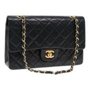 Pre-owned Leather chanel-bags Chanel Vintage , Black , Dames