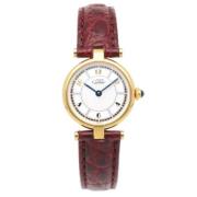 Pre-owned Leather watches Cartier Vintage , Yellow , Dames