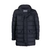 Navy Blauwe Parka Jas Herno , Black , Heren