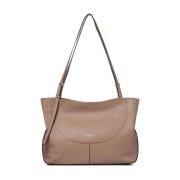 Beige Leren Schoudertas Gianni Chiarini , Brown , Dames