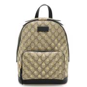 Pre-owned Leather backpacks Gucci Vintage , Beige , Dames