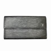 Pre-owned Leather wallets Louis Vuitton Vintage , Black , Dames