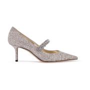 Glitterende Bing Pumps met Kristalband Jimmy Choo , Gray , Dames