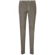 Ribfluwelen Slim Fit Broek Groen/Grijs Incotex , Brown , Heren