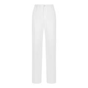 Elastische Katoenen Maatwerk Broek Dolce & Gabbana , White , Heren