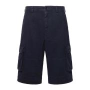 Cargo Bermuda Shorts met Plaque Dolce & Gabbana , Blue , Heren