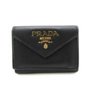 Pre-owned Leather wallets Prada Vintage , Black , Dames