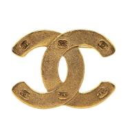 Pre-owned Metal brooches Chanel Vintage , Yellow , Dames