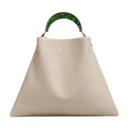 Venice Hobo Medium Beige Leren Tas Marni , Beige , Dames