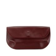 Pre-owned Leather clutches Cartier Vintage , Red , Dames