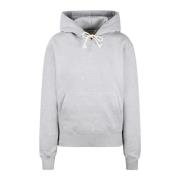 Geborsteld Katoen Logo Hoodie Fw24 Saint Laurent , Gray , Dames