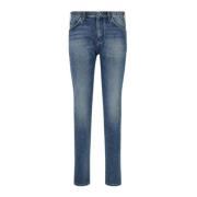 Slim Fit Denim Jeans met Vijf Zakken Emporio Armani , Blue , Heren