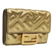 Pre-owned Canvas wallets Fendi Vintage , Yellow , Dames