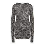 Gestippelde Gedrapeerde Minijurk Saint Laurent , Gray , Dames