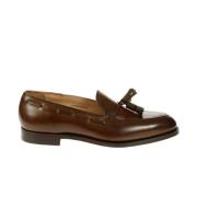 Bruin leren mocassin met kwastdetail Crockett & Jones , Brown , Heren