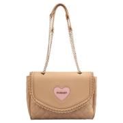 PU Leren Crossbody Tas Twinset , Beige , Dames