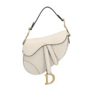 Pre-owned Leather dior-bags Dior Vintage , White , Dames