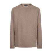 Merino Wol Ronde Hals Sweater Daniele Fiesoli , Brown , Heren