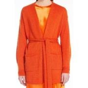 Mohair Wrap Cardigan Sweater Max Mara , Orange , Dames