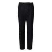 Zwarte Wol Slim-Fit Geplooide Broek Michael Coal , Black , Heren