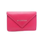 Pre-owned Leather wallets Balenciaga Vintage , Pink , Dames