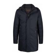 Navy Blue Donsjas met capuchon Moorer , Blue , Heren