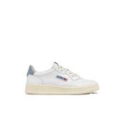 Witte leren tennisschoenen met blauwe hiel Autry , White , Dames